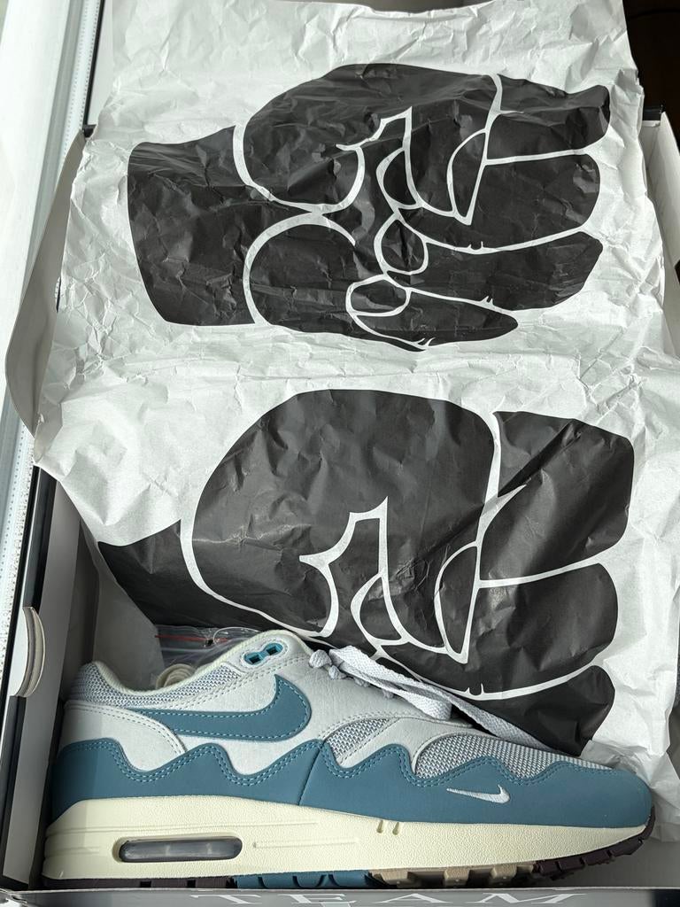 Nike Air Max 1 Waves Patta Aqua - Maat 42.5 - Deadstock, Kleding | Heren, Schoenen, Ophalen of Verzenden, Nieuw, Blauw, Sneakers of Gympen