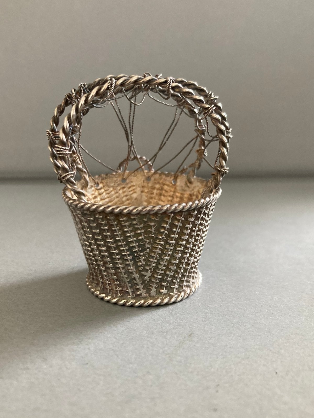 Antiek miniatuur zilveren vuurmand - Arnoldus van Geffen, Ophalen of Verzenden, Zilver