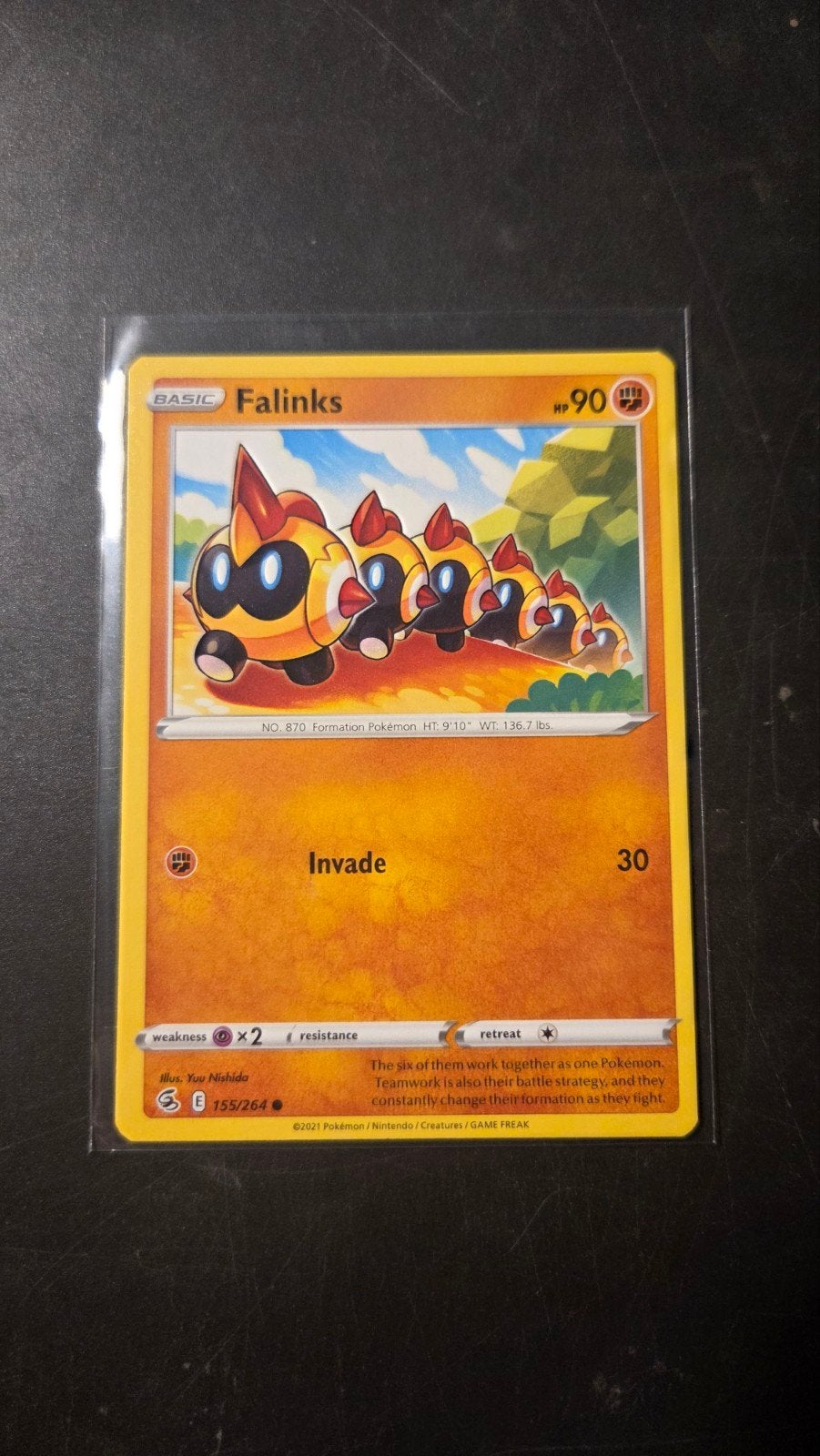Falinks 155/264 Fusion Strike Pokémon Kaart, Verzenden, Zo goed als nieuw, Losse kaart