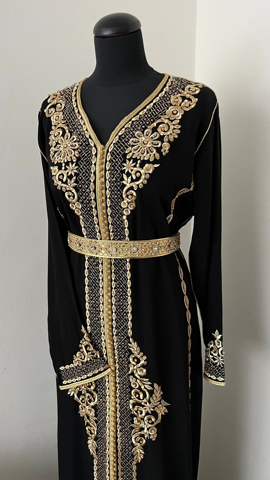 Caftan Marokkaanse jurk, Maat 38/40 (M), Overige typen, Blauw, Ophalen of Verzenden