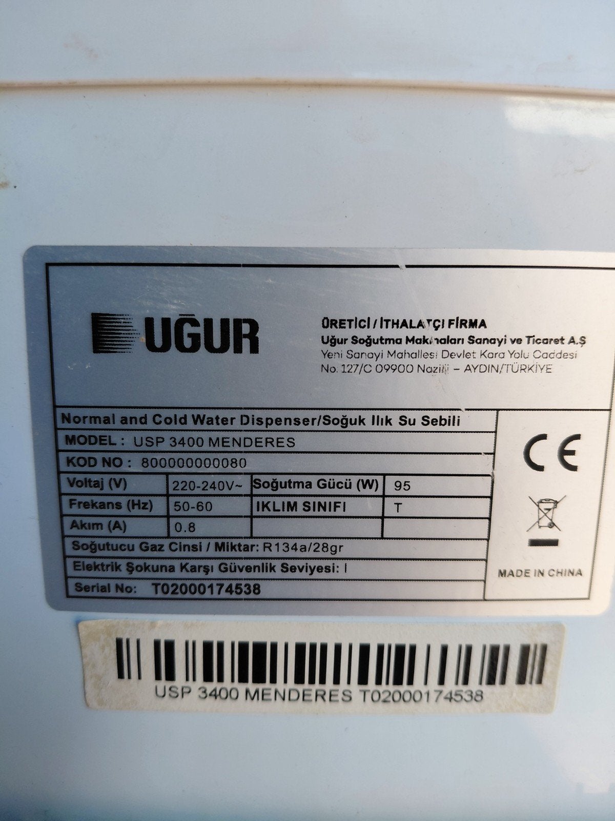Ugur Gekoelde Watertapper - Koud en Normaal Water, Ophalen of Verzenden, Gebruikt