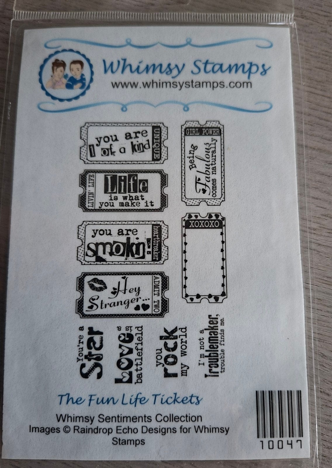 Whimsy Stamps The Fun Life Tickets stempels, Hobby en Vrije tijd, Ophalen of Verzenden, Zo goed als nieuw, EZ-mounted stempel