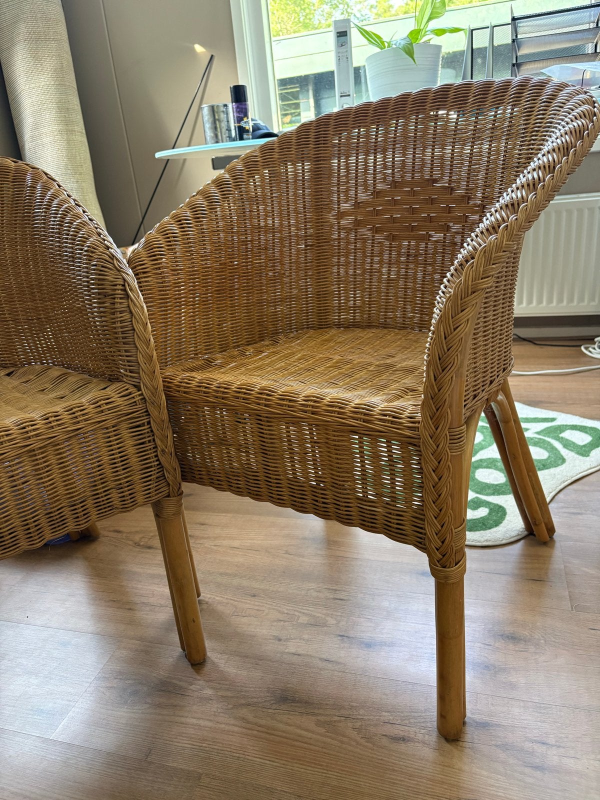 Set van 2 rotan stoelen met kussens, Ophalen, Gebruikt, Twee, Overige kleuren