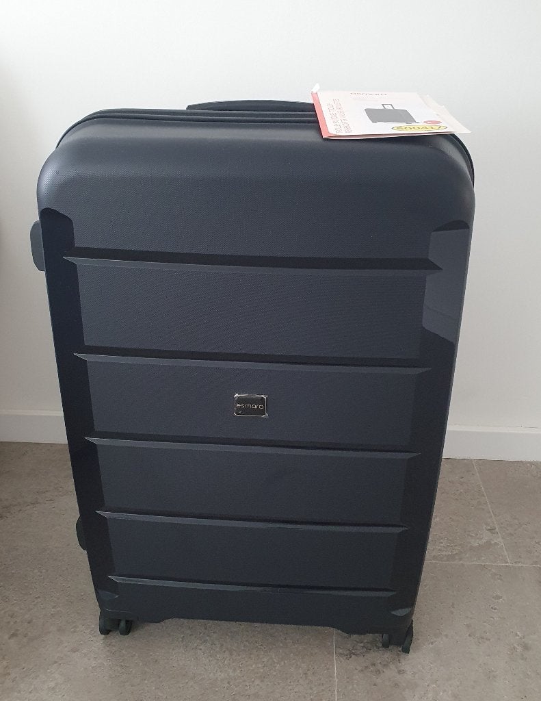 Koffer 90 L Donkerblauw  (ESMARA), Sieraden, Tassen en Uiterlijk, Hard kunststof, 45 tot 55 cm, Nieuw, Ophalen of Verzenden