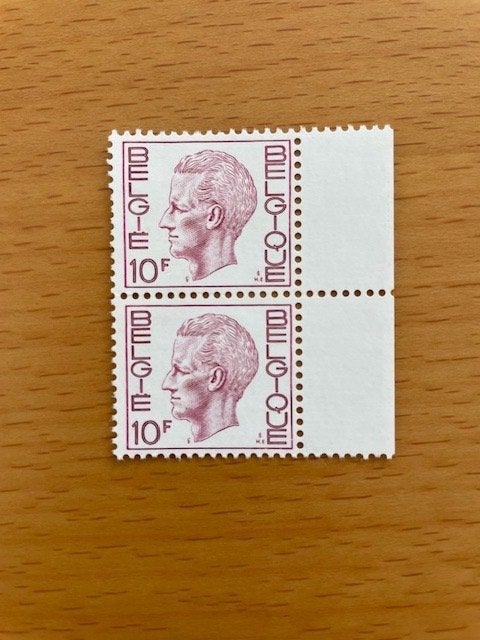 2x 1971 Koning Boudewijn 10 fr., Koninklijk huis, Ophalen of Verzenden, Postfris, Postfris