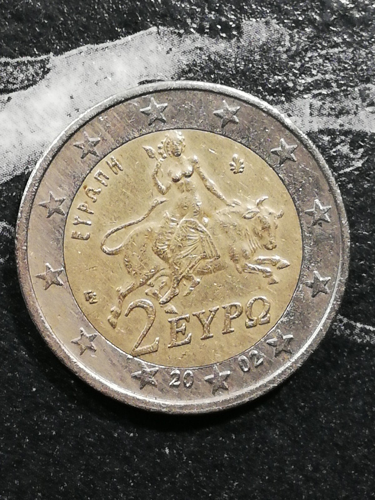 Griekse 2 euro munt 2002 - Europa en de Stier, Ophalen of Verzenden, Griekenland, 2 euro, Losse munt