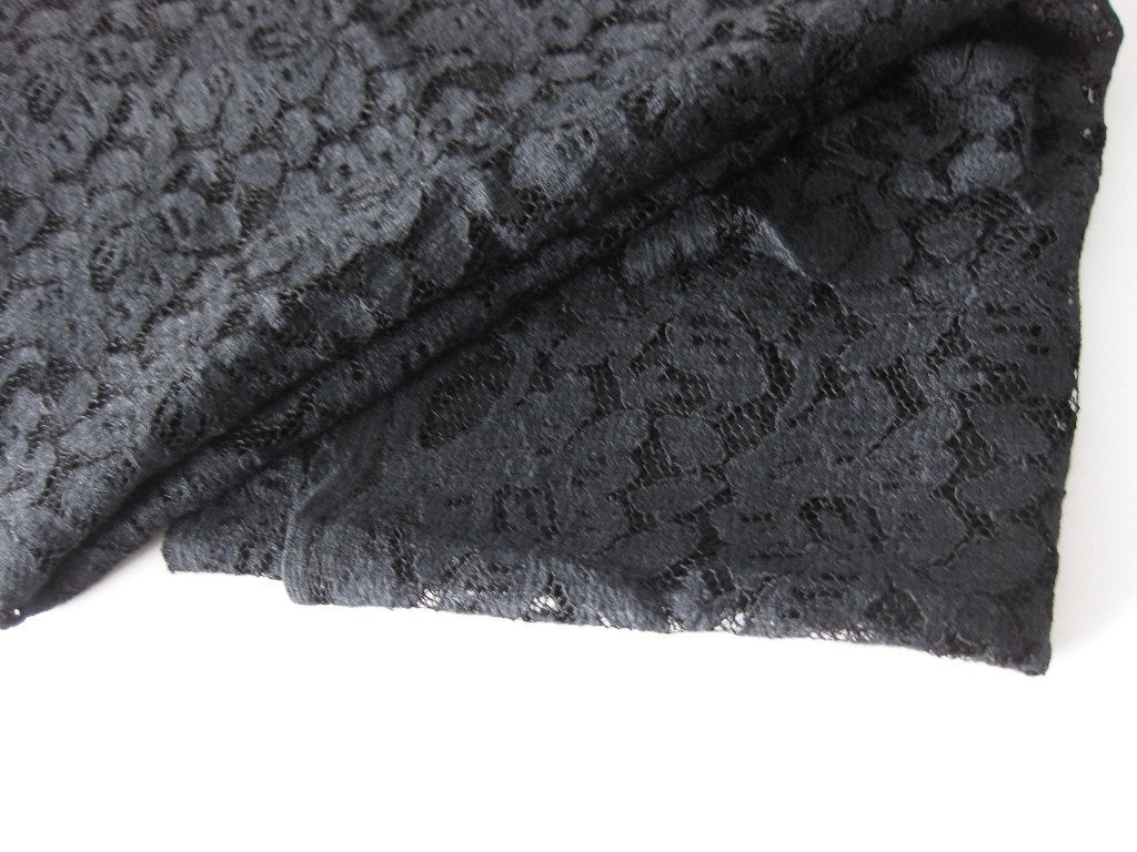 Lap stof zwart kant stretch 1,90 meter x 105 cm, Hobby en Vrije tijd, Stoffen en Lappen, Zwart, Nieuw, Ophalen of Verzenden, 30 tot 120 cm