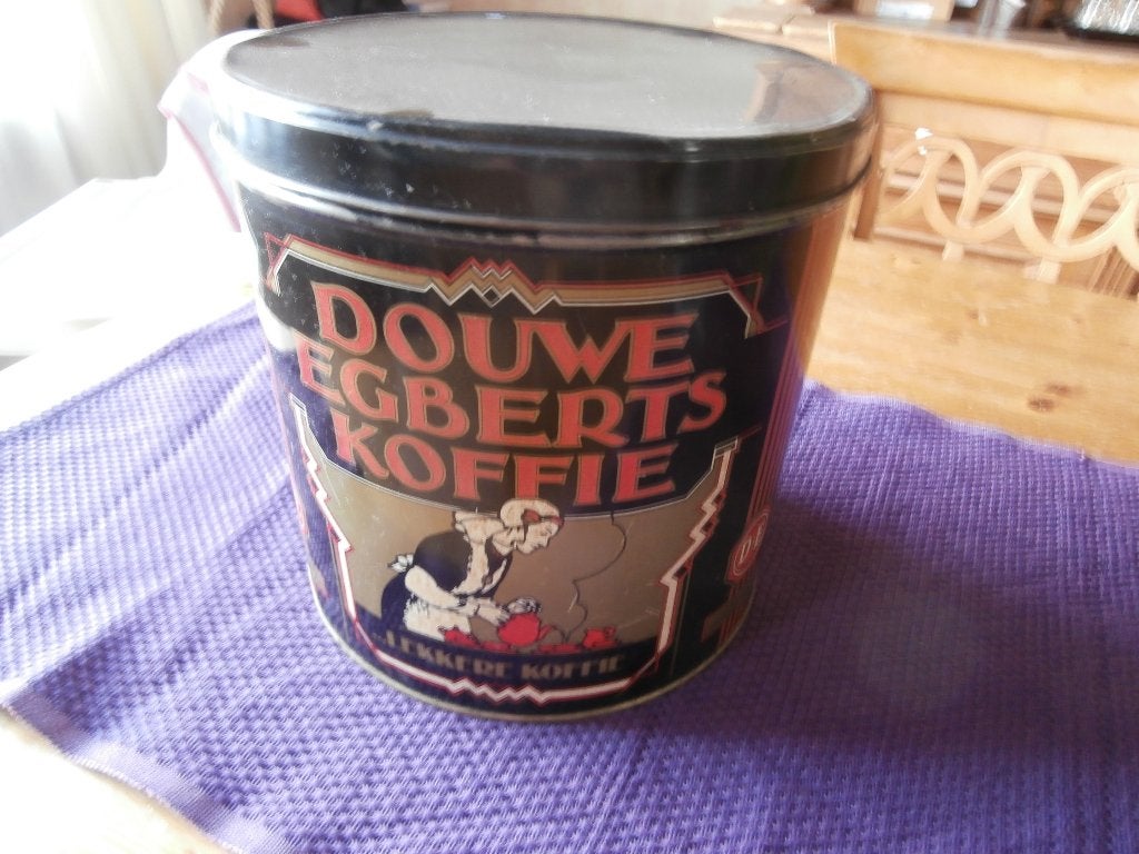 antiek blik Douwe Egberts DE koffieblik oud blik koffie, Ophalen of Verzenden, Gebruikt, Koffie, Douwe Egberts