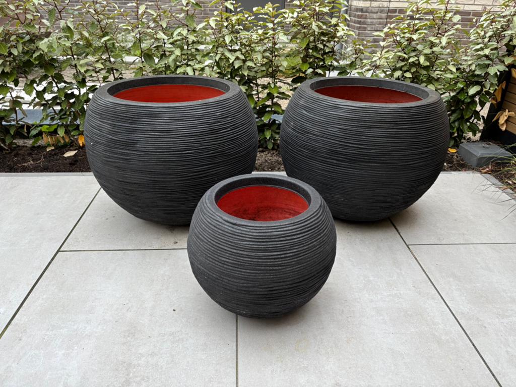 3 Rib NL bloembakken, Tuin en Terras, Bloempotten, 25 tot 40 cm, Kunststof, Rond, Ophalen of Verzenden