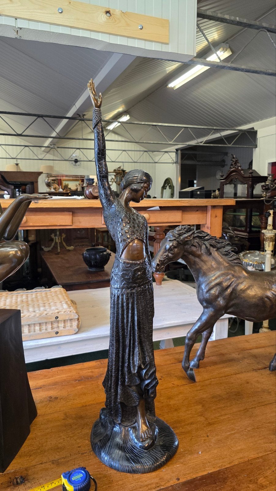 Zeer groot bronzen Art Deco beeld, Ophalen