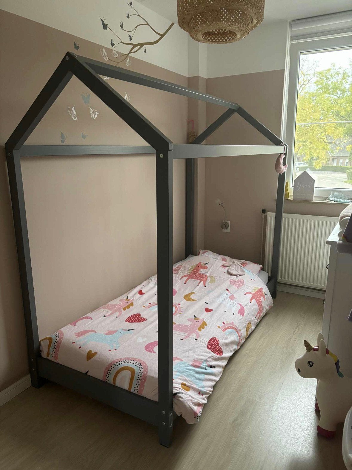 Bedhuis 90x200, Kinderen en Baby's, Kinderkamer | Bedden, Ophalen, 85 tot 100 cm, Zo goed als nieuw, Matras