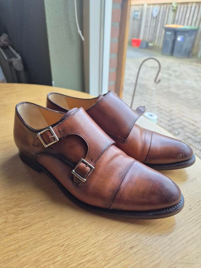 Laccio gespschoenen monkstrap mt 42 / 8, Kleding | Heren, Schoenen, Ophalen of Verzenden, Zo goed als nieuw, Bruin