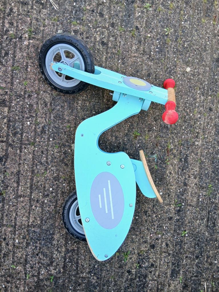Houten loopstep voor kinderen - Blauw, Ophalen, Gebruikt, Gewone step, Onbekend