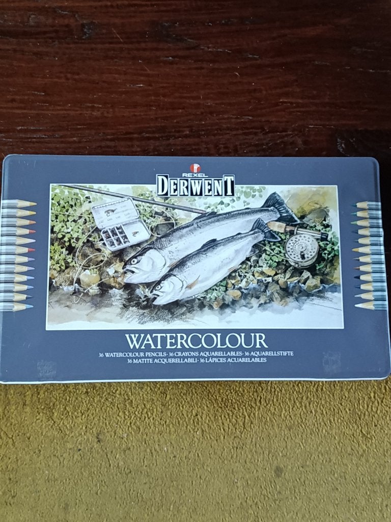 Vintage Derwent Rexel aquarel potloden, Ophalen, Gebruikt, Potlood of Stift