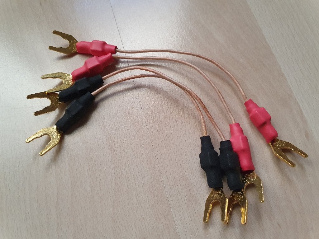 Single Crystal luidsprekerkabel jumpers (15cm), Verzenden, Zo goed als nieuw, Minder dan 2 meter, Luidsprekerkabel