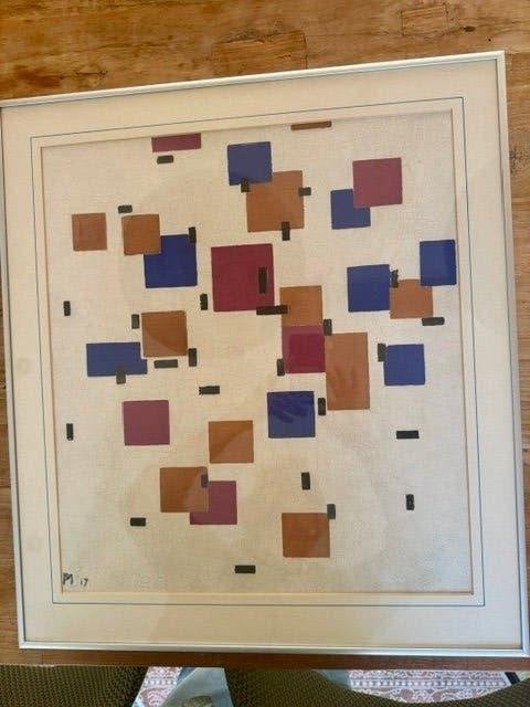 Poster, Piet Mondriaan, ingelijst, Ophalen, Rechthoekig Staand, Met lijst, Zo goed als nieuw