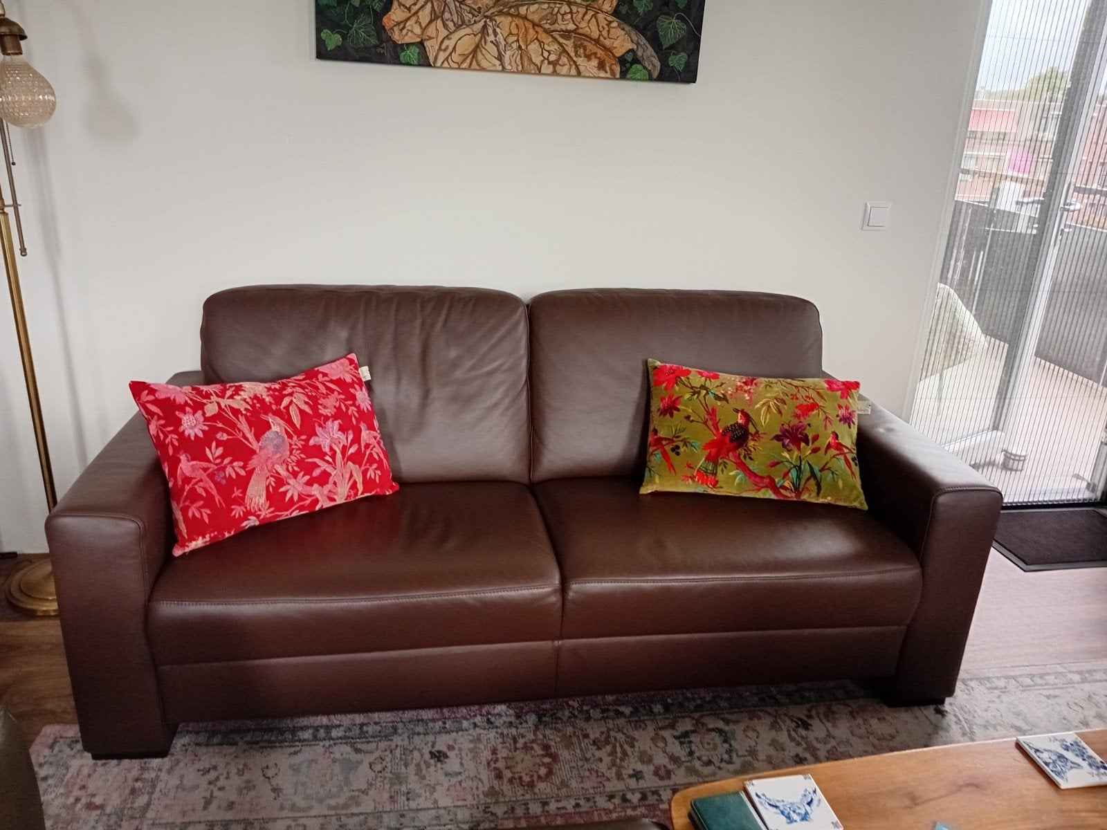 Leren 2,5 zitsbank Wennekers Wonen 160 cm Expresso kleur., Huis en Inrichting, Ophalen, Gebruikt, 150 tot 200 cm, Tweepersoons
