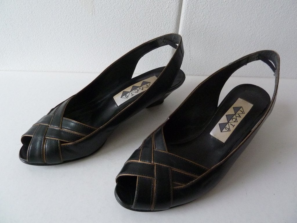 Facts peep-toe schoenen maat 37 z.g.a.n., Schoenen met lage hakken, Zwart, Ophalen of Verzenden, Zo goed als nieuw