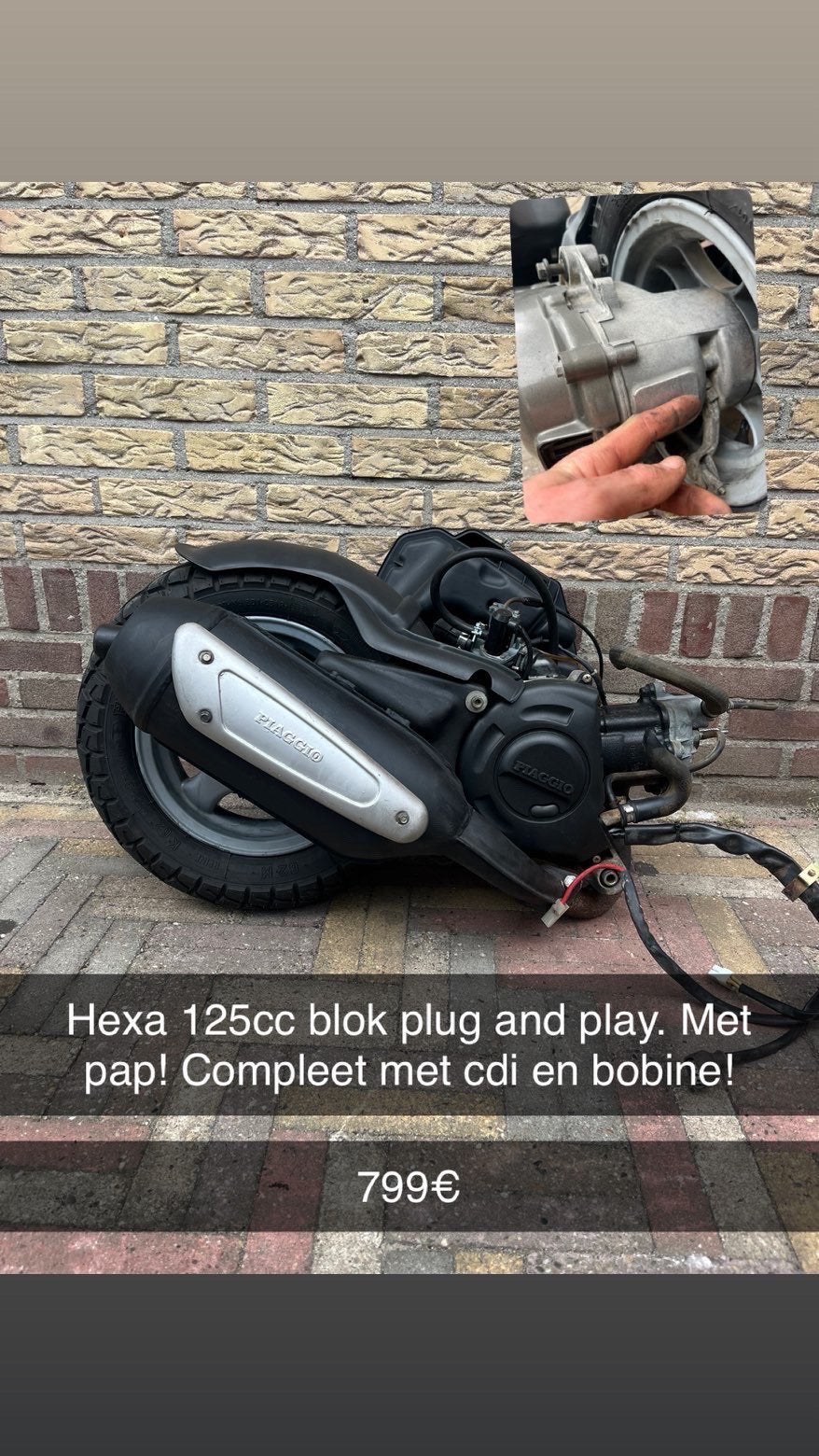 Hexa 125cc 2t blok plug and play, Ophalen of Verzenden, Zo goed als nieuw, Blok, Piaggio