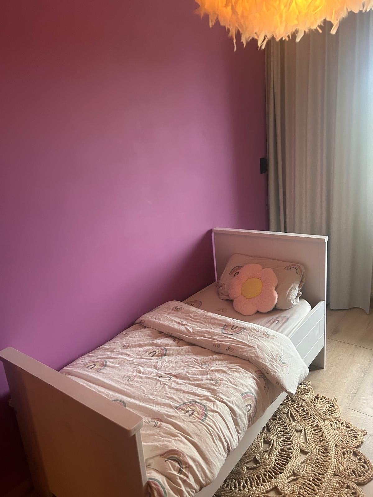 Peuterbed met wollen dekbed, matras en 4 dekbedsets, Ophalen, Gebruikt, 70 tot 85 cm, 140 tot 160 cm