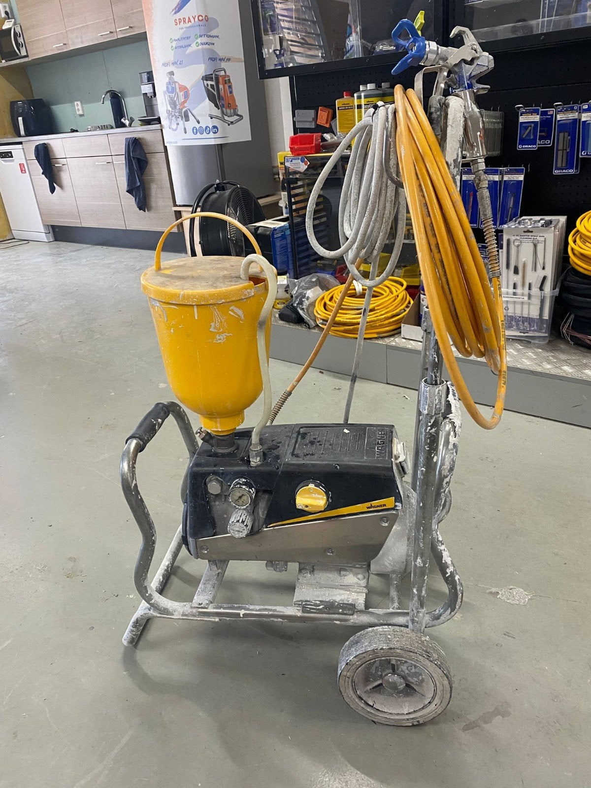Wagner SF23 Plus Airless Verfspuitmachine met toebehoren, Ophalen of Verzenden