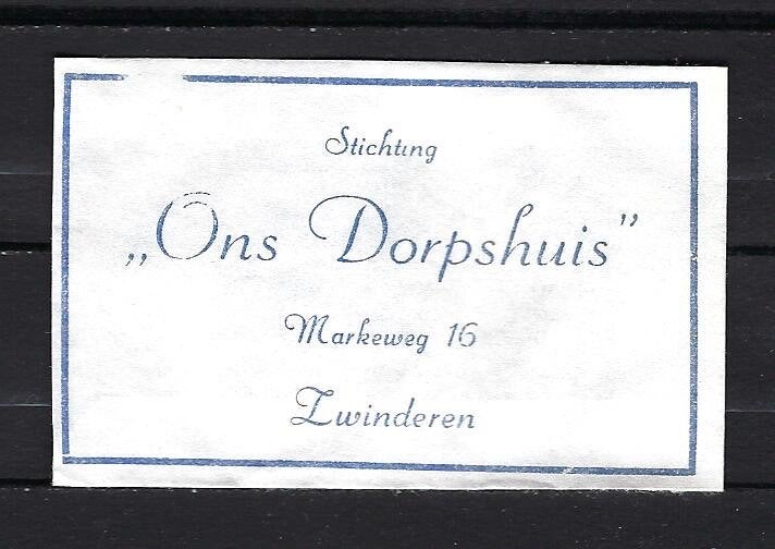 624 Zwinderen stichting ONS DORPSHUIS, Ophalen of Verzenden, Nederland
