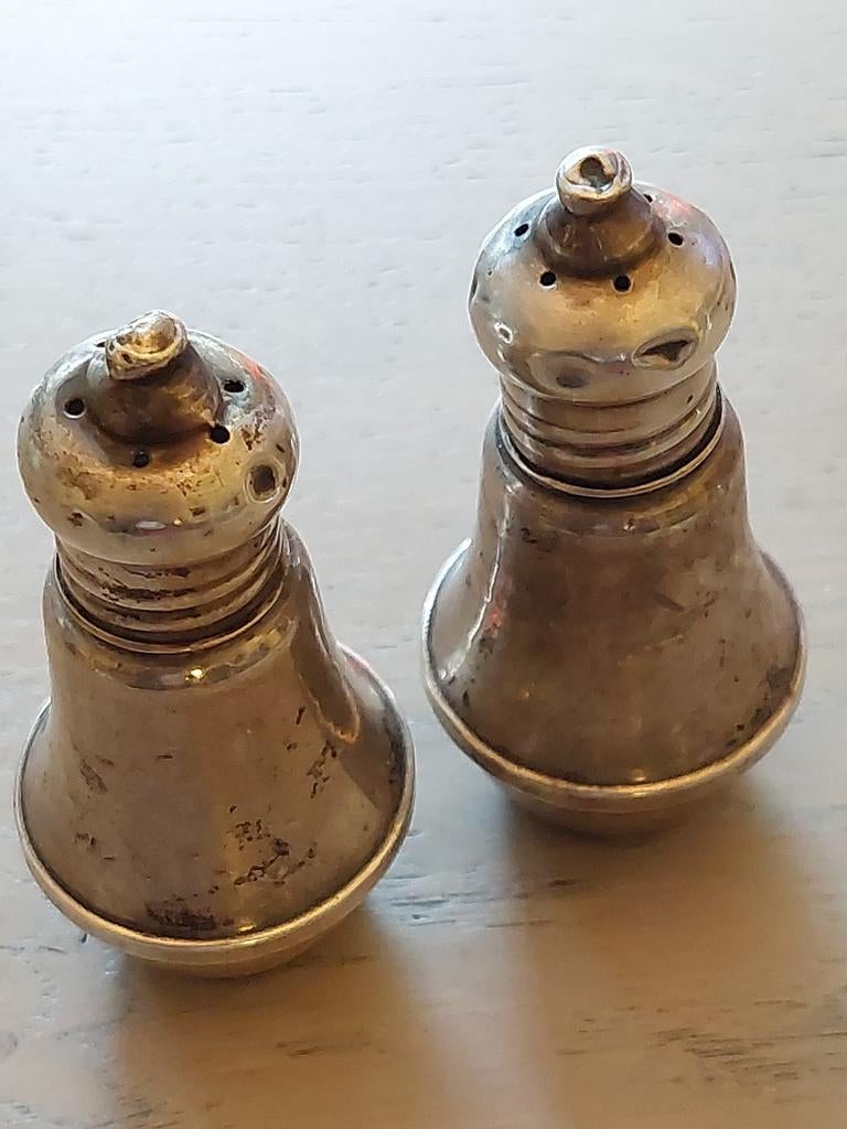 Peper en zout, Sterling zilver, Antiek en Kunst, Ophalen of Verzenden, Zilver