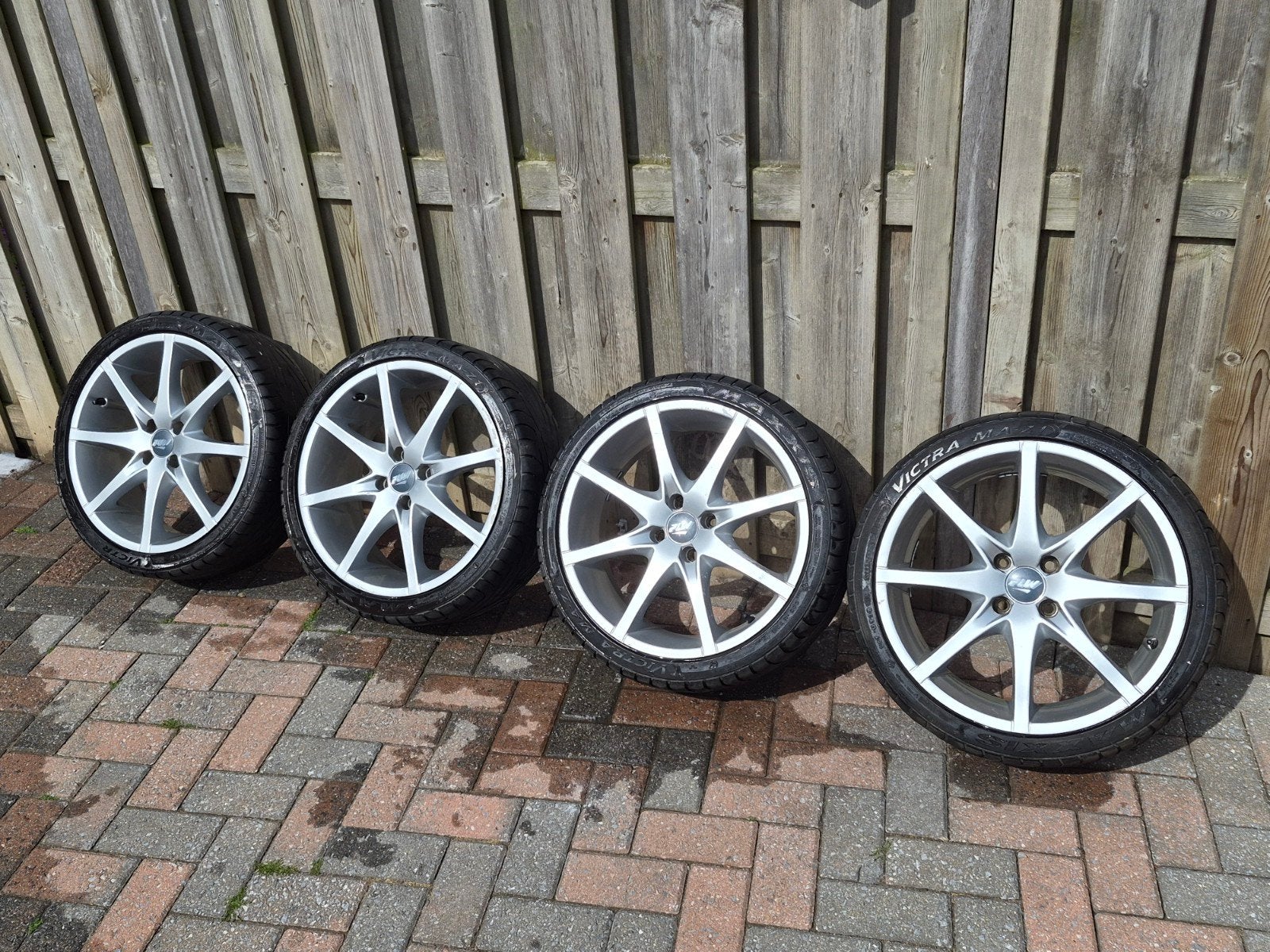 4x100 17 inch PLW Velgen set, Ophalen, 17 inch, 205 mm, Zomerbanden