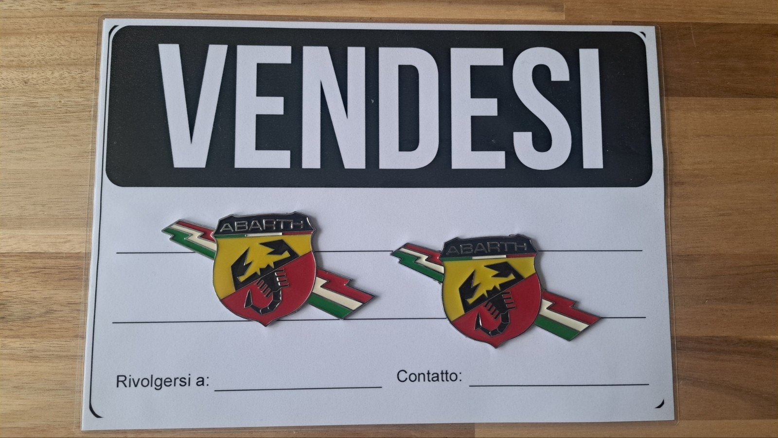 Logoset Abarth tricolore. Gebruikt., Ophalen of Verzenden