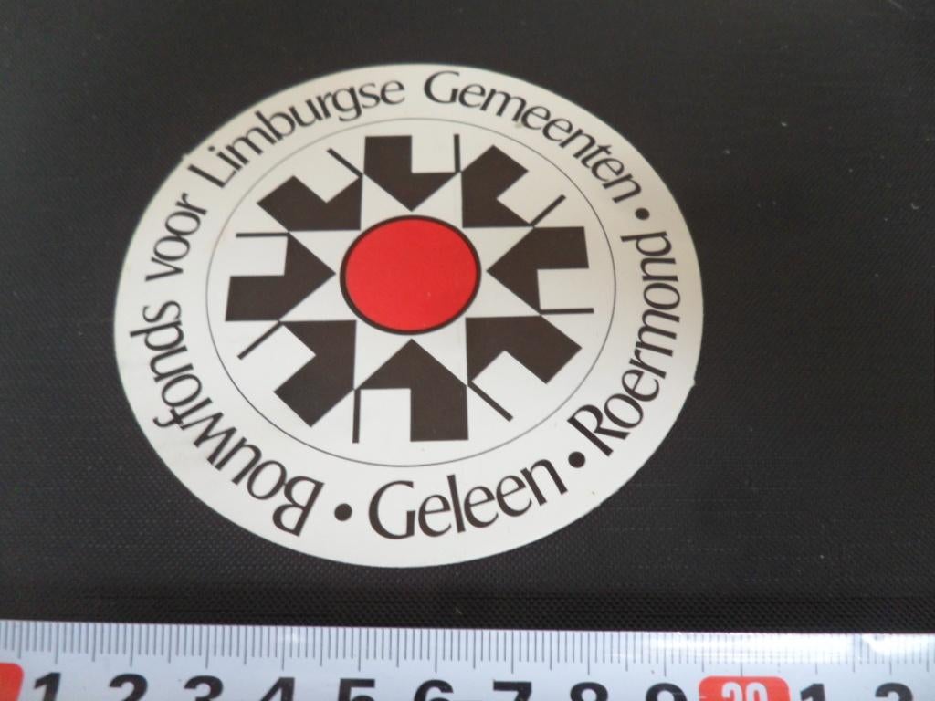 sticker Bouwfonds Limburgse Gemeenten Geleen Roermond *, Ophalen, Zo goed als nieuw