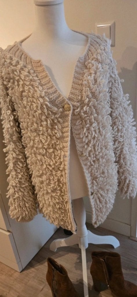 NIEUW Teddy Bouclé Vest 2025/2026 – Ecru/Beige, Verzenden, Nieuw, Maat 38/40 (M), Beige