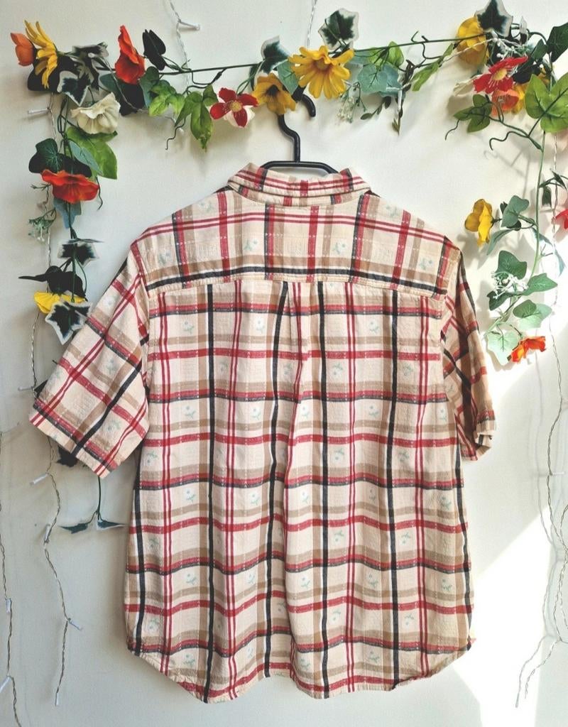 Schattige vintage katoenen houthakkers blouse, Kleding | Dames, Blouses en Tunieken, Ophalen of Verzenden, Zo goed als nieuw, Maat 46/48 (XL) of groter