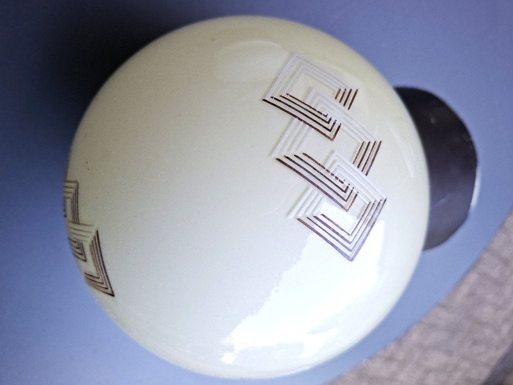 vintage Art Deco plafondlamp - bakeliet uit de jaren 45/50, Gebruikt, 16 cm, Art deco, Overige kleuren