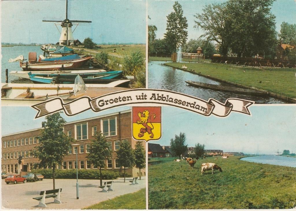 ALBLASSERDAM Molen Gemeentehuis Park Koeien Groeten, Verzenden, 1960 tot 1980, Gelopen, Zuid-Holland