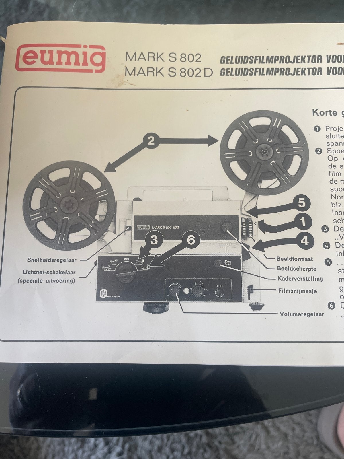 Eumig Mark S 802 Geluidsfilmprojector, Ophalen, Gebruikt