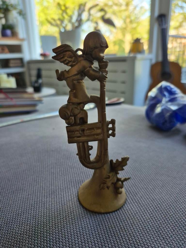 Vintage Engeltje met Trompet - Decoratief Beeldje, Ophalen of Verzenden, Gebruikt, Overige typen