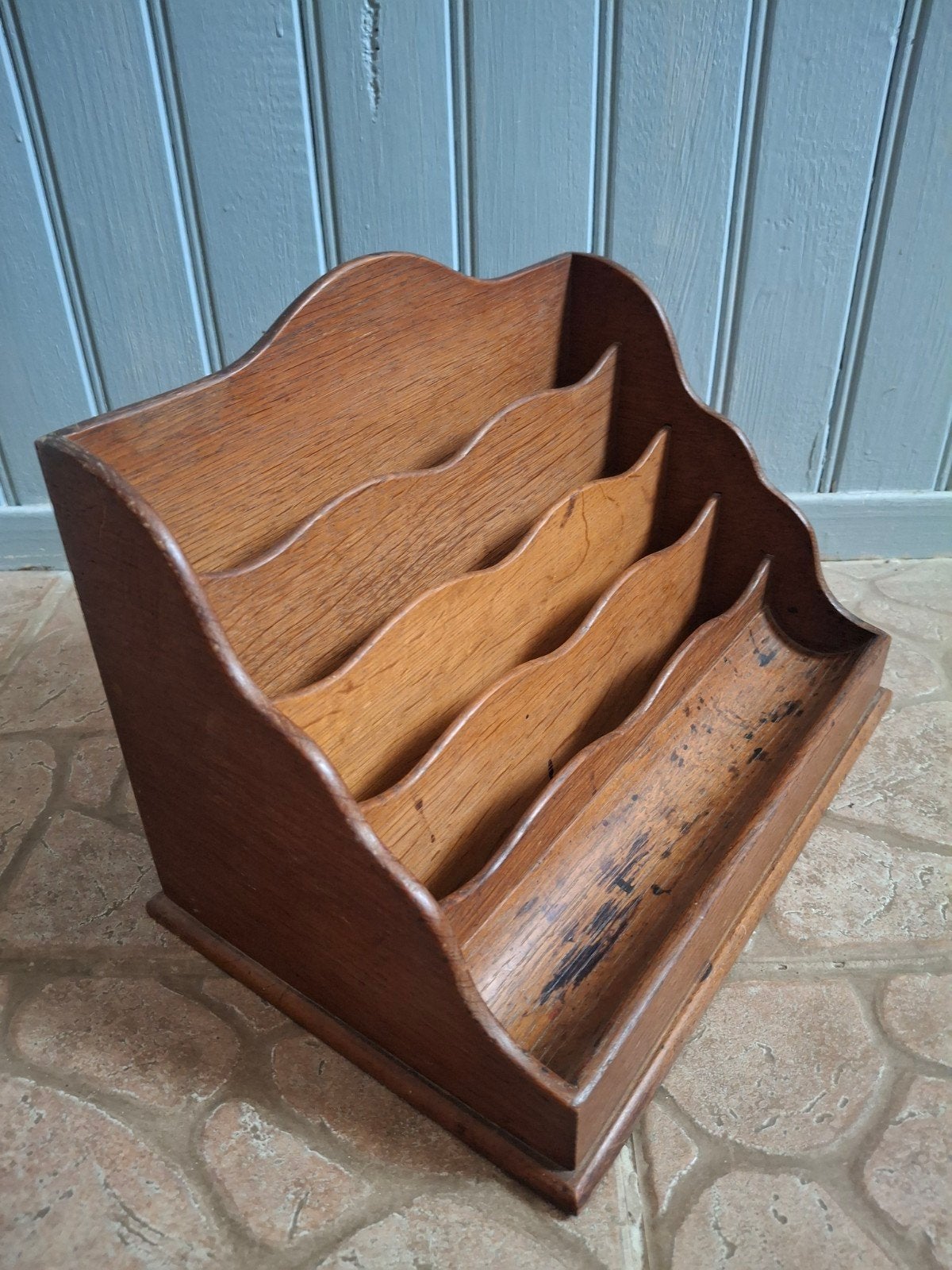 Vintage Franse houten bureau-organizer / documentenhouder, Ophalen of Verzenden