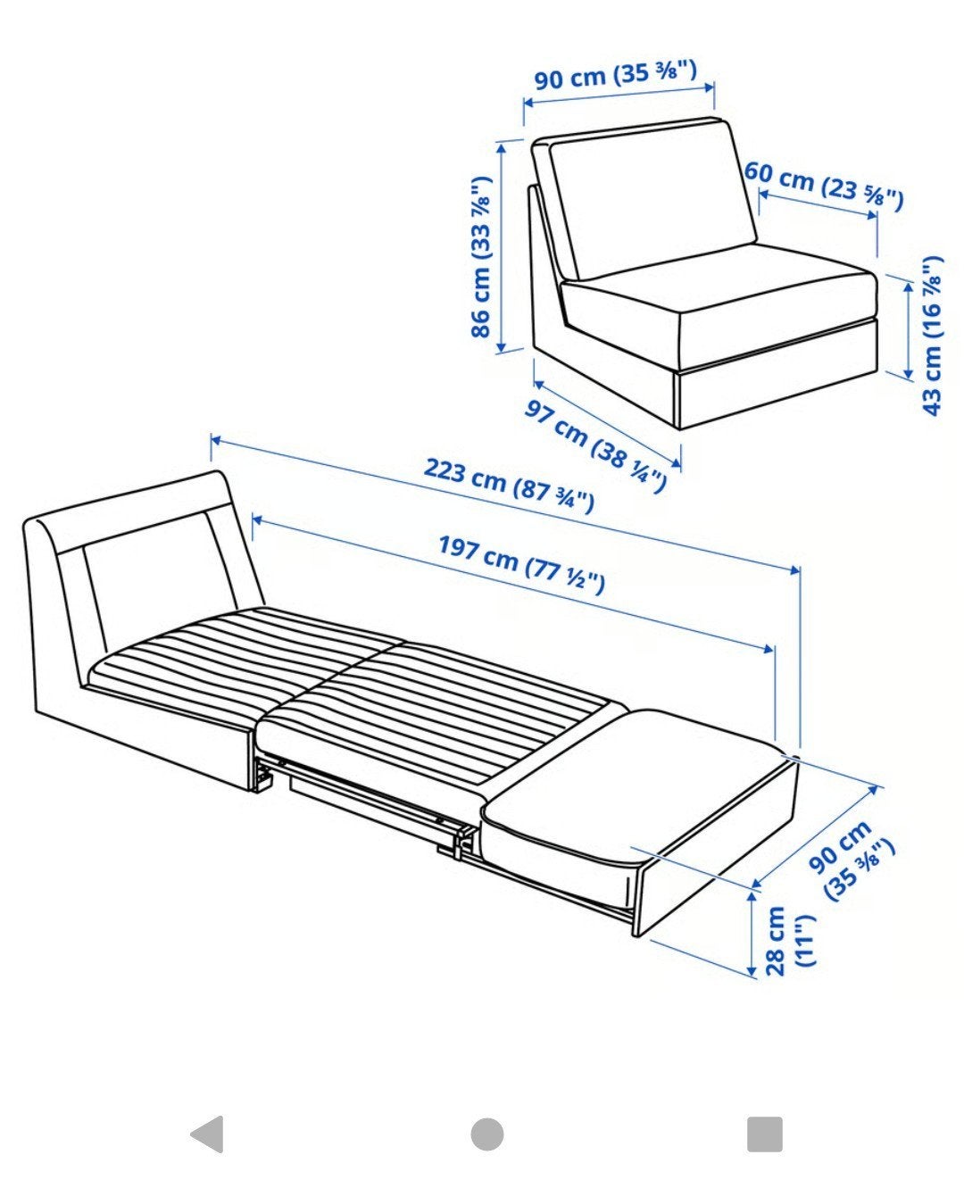 Ikea Kivik 1-zitsslaapbank zgan, Huis en Inrichting, Ophalen of Verzenden, Zo goed als nieuw, 75 tot 100 cm, Minder dan 150 cm