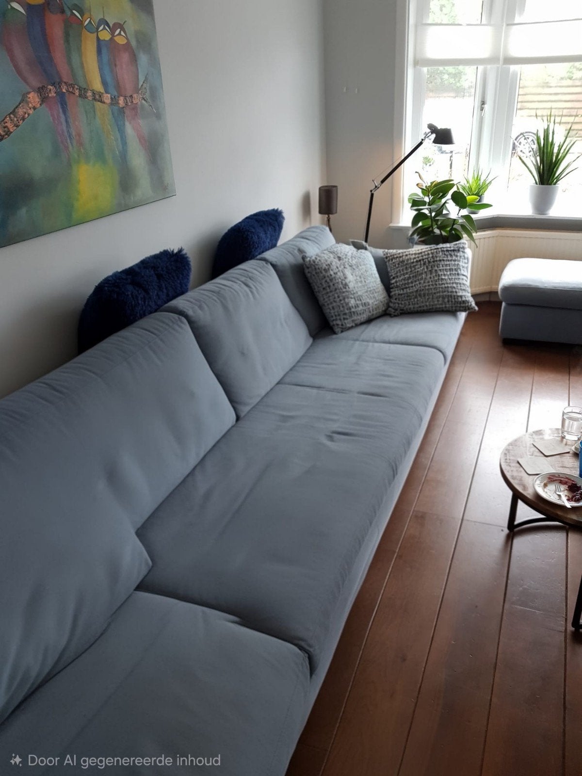 Bank Eleno Room Shadow Sky stof met hocker, Ophalen, Gebruikt, 100 tot 125 cm, Rechte bank