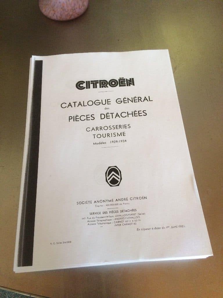 ac4 citroen general piece detachees carosserie 1929-1934, Auto diversen, Handleidingen en Instructieboekjes, Ophalen of Verzenden