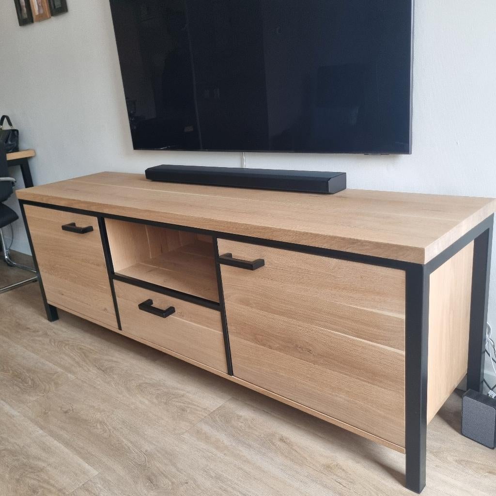 TV Kast  - Licht Massief Eiken, Huis en Inrichting, Kasten | Televisiemeubels, Ophalen, Minder dan 50 cm, Gebruikt, Eikenhout