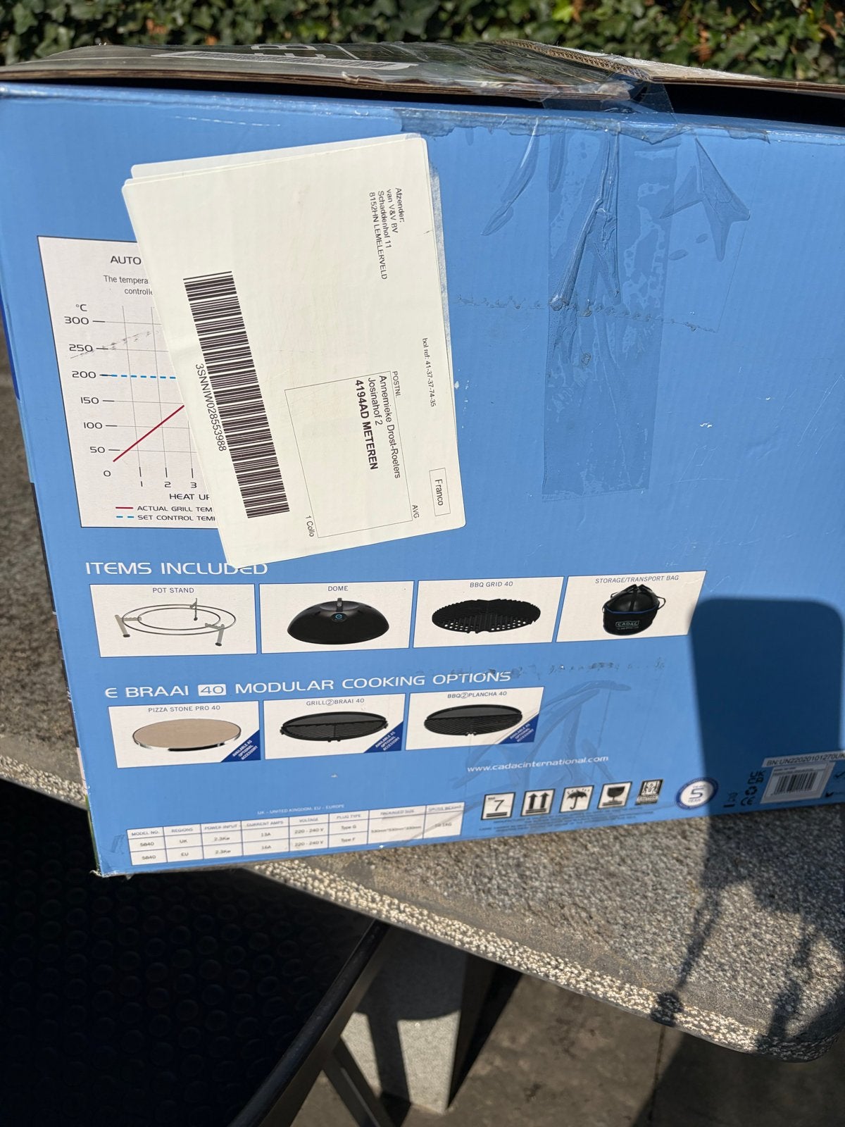 Cadac E Braai 40 elektrische barbecue - 3x gebruikt, Ophalen, Gebruikt