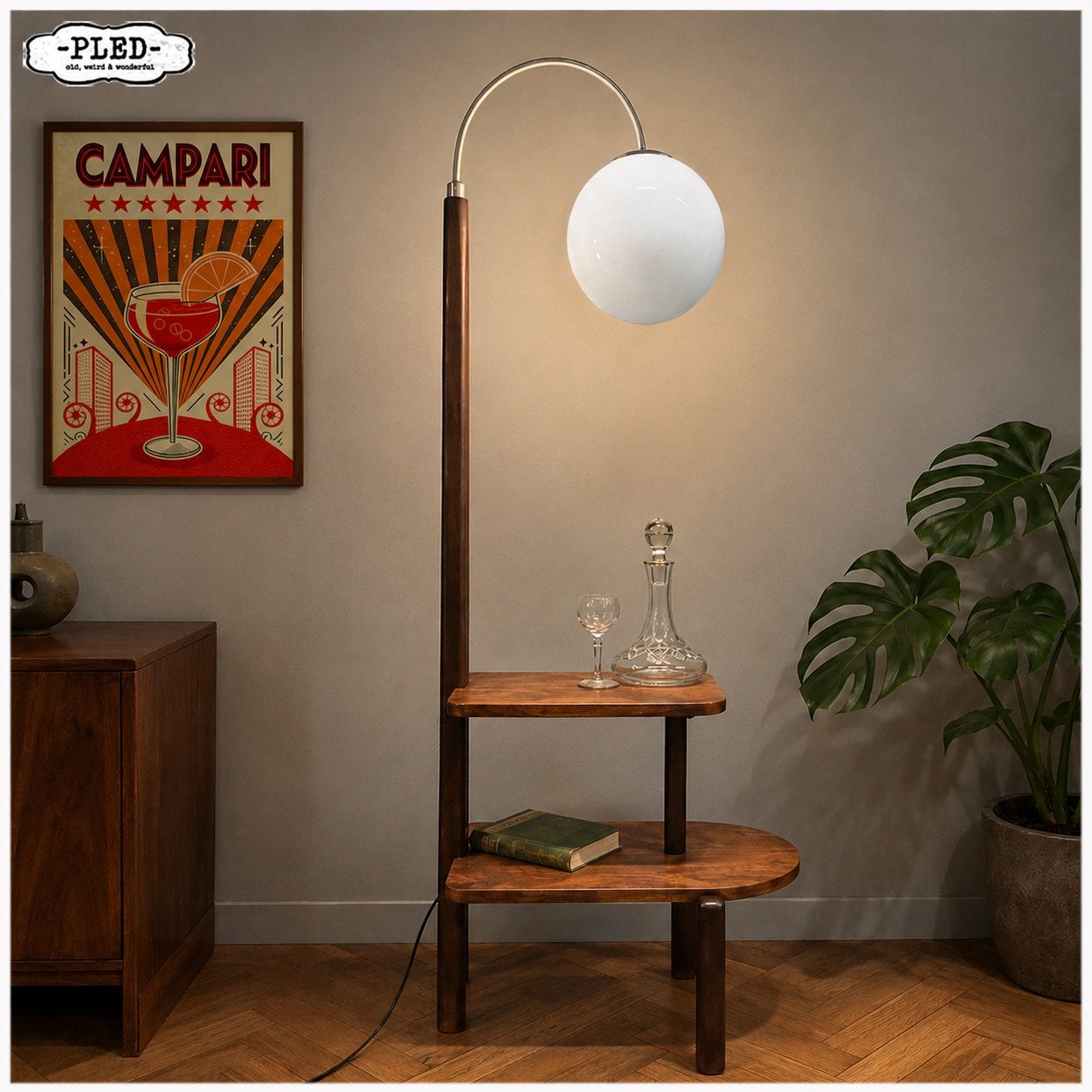 Vintage Industrieel Midcentury Antiek Kasten Lampen Tafel, Ophalen