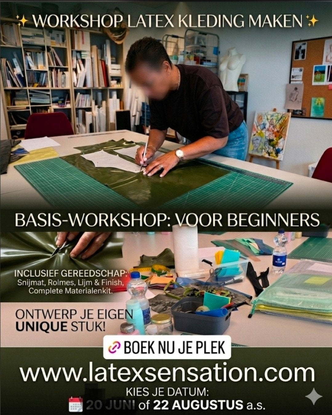 Workshop latex kleding maken, Ophalen