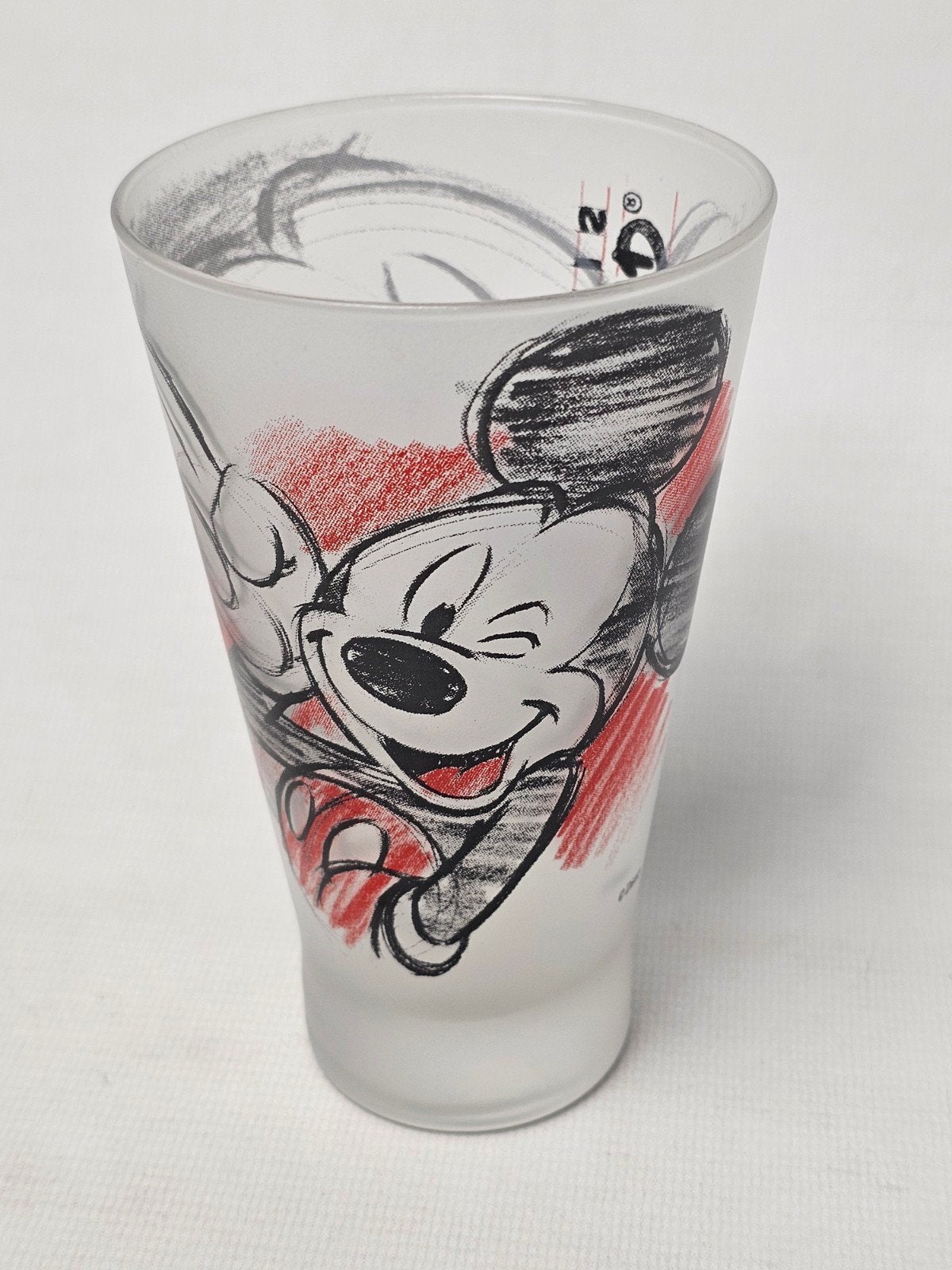 # Disneyland Paris Mickey Mouse matglazen glas, Ophalen of Verzenden, Mickey Mouse, Gebruikt, Servies