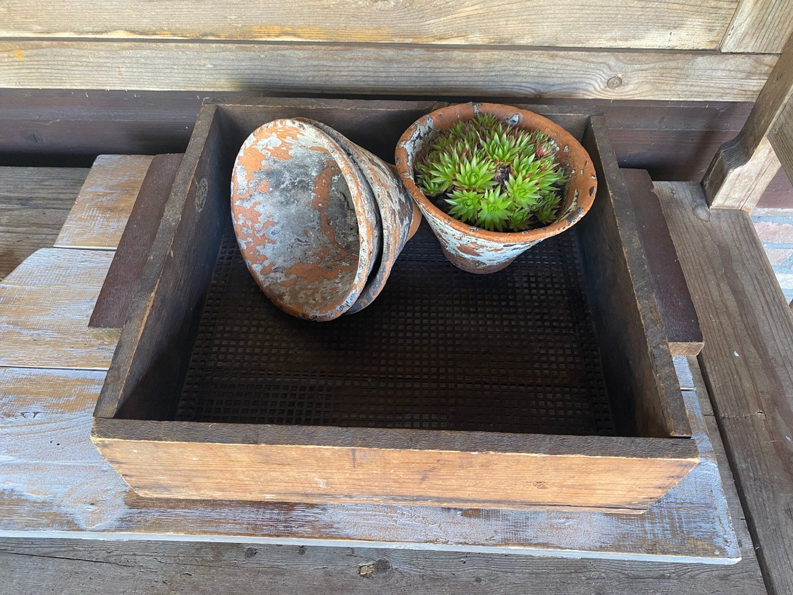 Brocante oude houten zeef, Ophalen of Verzenden