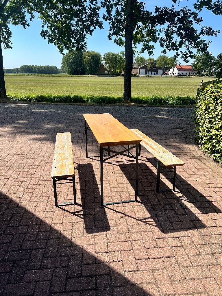 Tafel met bankjes opklapbaar, Caravans en Kamperen, Ophalen, Gebruikt, Campingtafel
