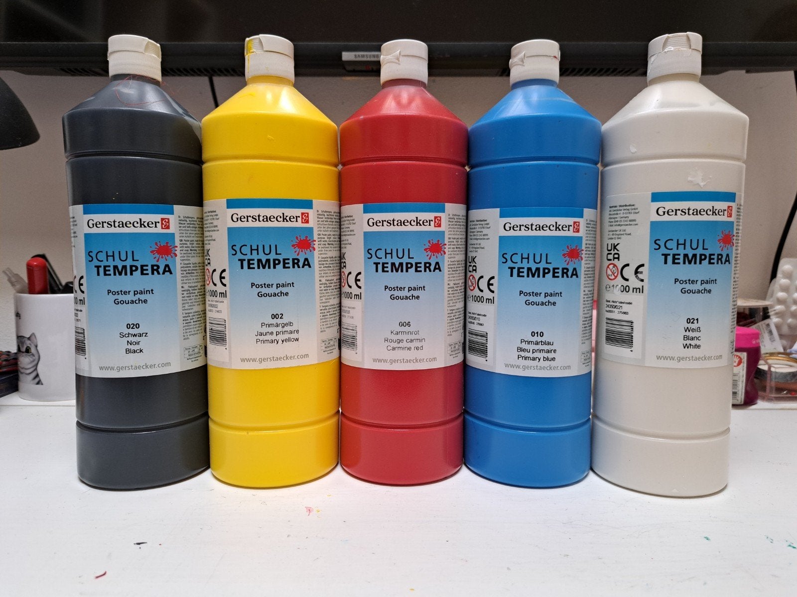 Plakkaatverf Set 5x1000ml, Ophalen of Verzenden, Zo goed als nieuw, Overige typen