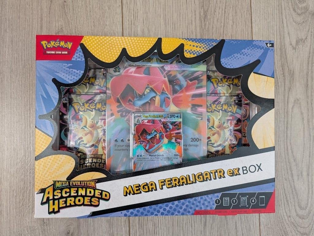 Pokémon Ascended Heroes: Mega Feraligatr Ex Box, Hobby en Vrije tijd, Ophalen, Nieuw, Overige typen, Foil