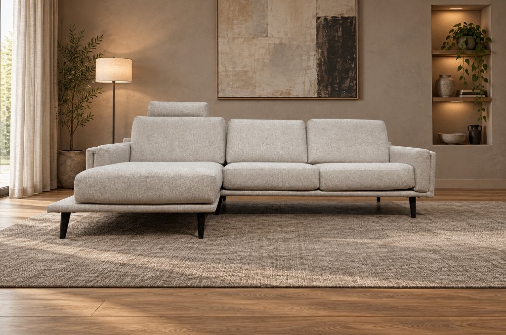 NIEUW Leolux Bellice Hoekbank Ecru + GARANTIE | NP €9.500, 250 tot 300 cm, Hoekbank, Nieuw, Www.designplaats.nl